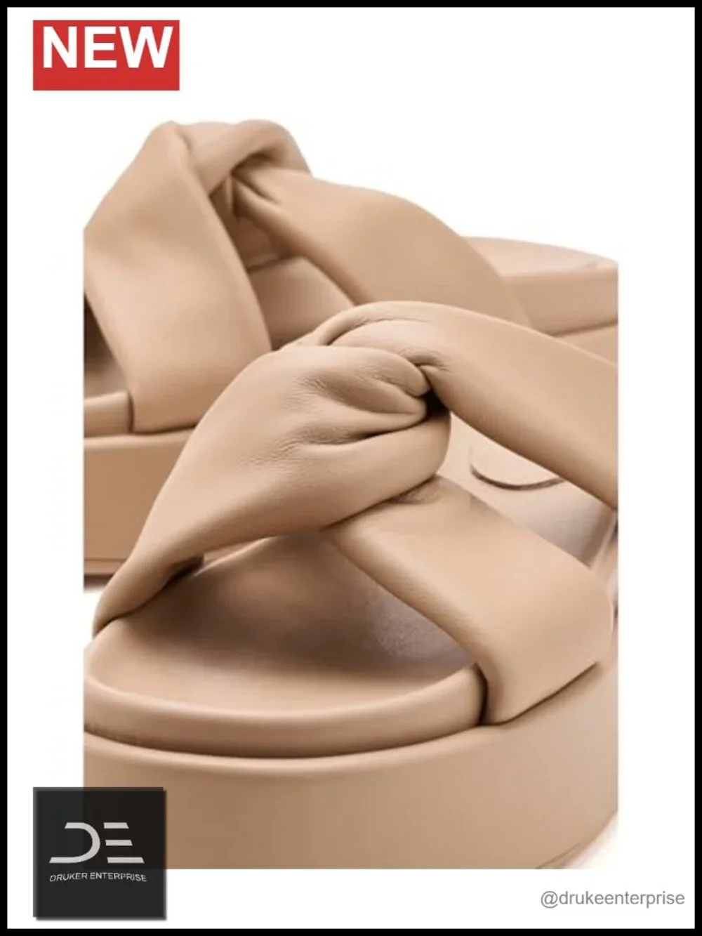 J/Slides Yvette Leather Platform Sandals Slip-On Wedge Sandal